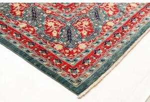 Tappeto Floralia Stilizzato Azzurro Rosso Mattone 301x410 Cm