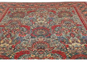 Tappeto Floralia Stilizzato Azzurro Rosso Mattone 301x410 Cm