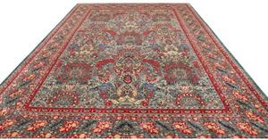 Tappeto Floralia Stilizzato Azzurro Rosso Mattone 301x410 Cm