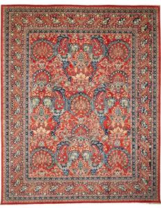 Tappeto Floralia Stilizzato Rosso Blu 275x347 Cm
