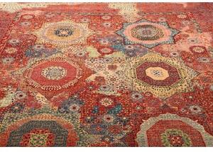 Tappeto Kairo Geometrico Rosso Ruggine Blu Cobalto 253x287 Cm