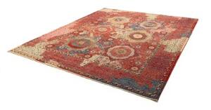 Tappeto Kairo Geometrico Rosso Ruggine Blu Cobalto 253x287 Cm