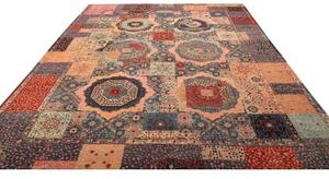 Tappeto Kairo Patchwork Blu Scuro Rosa Cipria 281x350 Cm