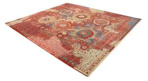 Tappeto Kairo Geometrico Rosso Ruggine Blu Cobalto 253x287 Cm