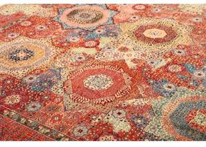 Tappeto Kairo Geometrico Rosso Ruggine Blu Cobalto 253x287 Cm