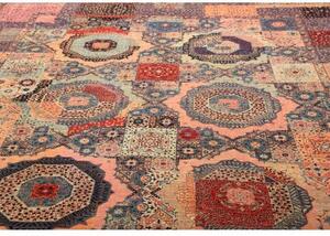 Tappeto Kairo Patchwork Blu Scuro Rosa Cipria 281x350 Cm
