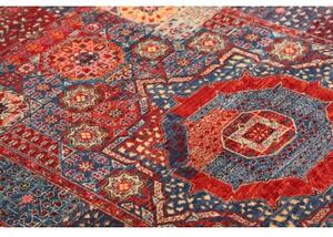 Tappeto Kairo Patchwork Blu Rosso 117x179 Cm