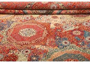 Tappeto Kairo Geometrico Rosso Ruggine Blu Cobalto 253x287 Cm