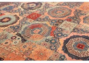 Tappeto Kairo Patchwork Blu Scuro Rosa Cipria 281x350 Cm