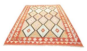 Tappeto Kilim Geometrico Arancione Multicolore 176x243 Cm