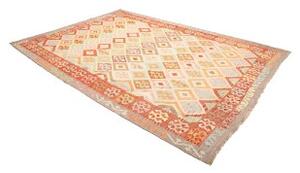Tappeto Kilim Geometrico Arancione Beige 216x294 Cm