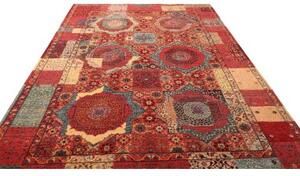 Tappeto Kairo Geometrico Rosso Mattone Azzurro 200x303 Cm