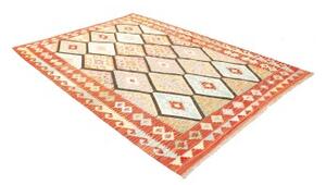 Tappeto Kilim Geometrico Arancione Multicolore 176x243 Cm