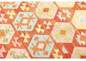 Tappeto Kilim Geometrico Arancione Avorio 167x240 Cm