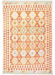 Tappeto Kilim Geometrico Arancione Avorio 167x240 Cm