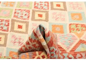 Tappeto Kilim Geometrico Arancione Beige 216x294 Cm