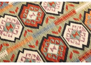Tappeto Kilim Stilizzato Arancione Verde Salvia 99x147 Cm