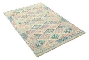 Tappeto Kilim Geometrico Verde Acqua Beige 99x141 Cm