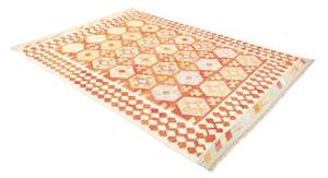 Tappeto Kilim Geometrico Arancione Avorio 167x240 Cm