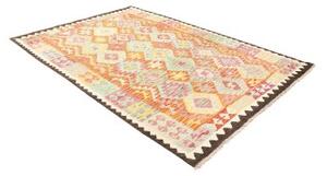 Tappeto Kilim Geometrico Arancione Beige 176x248 Cm