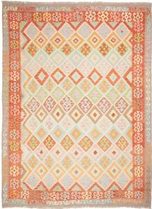 Tappeto Kilim Geometrico Arancione Beige 216x294 Cm