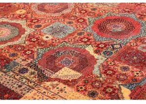 Tappeto Kairo Geometrico Rosso Mattone Azzurro 200x303 Cm