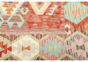 Tappeto Kilim Geometrico Marrone Multicolore 210x284 Cm