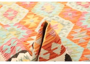 Tappeto Kilim Geometrico Arancione Beige 176x248 Cm