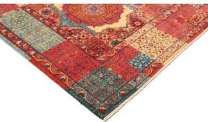 Tappeto Kairo Geometrico Rosso Mattone Azzurro 200x303 Cm