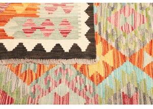 Tappeto Kilim Geometrico Arancione Beige 176x248 Cm