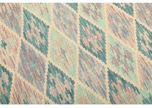 Tappeto Kilim Geometrico Verde Acqua Beige 99x141 Cm