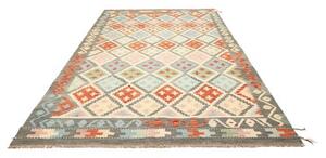Tappeto Kilim Geometrico Grigio Multicolore 208x299 Cm