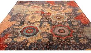 Tappeto Kairo Stilizzato Blu Rosso Mattone 248x305 Cm