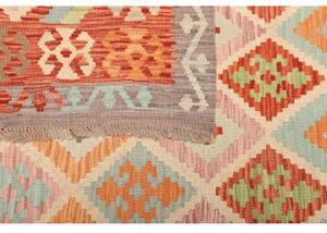 Tappeto Kilim Geometrico Arancione Beige 216x294 Cm