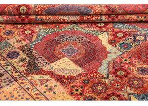 Tappeto Kairo Geometrico Rosso Mattone Azzurro 200x303 Cm