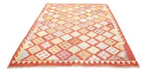 Tappeto Kilim Geometrico Rosso Corallo Multicolore 183x241 Cm