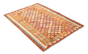Tappeto Kilim Geometrico Arancione Avorio 104x152 Cm