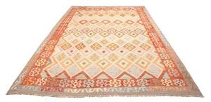 Tappeto Kilim Geometrico Arancione Beige 216x294 Cm