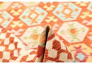 Tappeto Kilim Geometrico Arancione Avorio 167x240 Cm