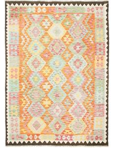 Tappeto Kilim Geometrico Arancione Beige 176x248 Cm