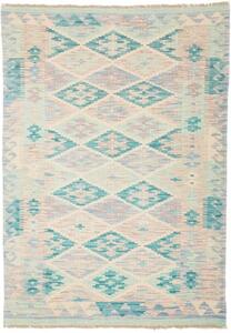Tappeto Kilim Geometrico Verde Acqua Beige 99x141 Cm