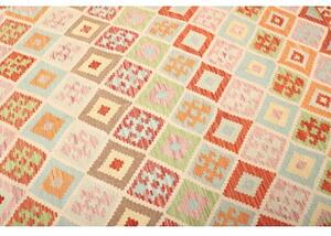 Tappeto Kilim Geometrico Arancione Beige 216x294 Cm