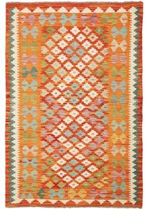 Tappeto Kilim Geometrico Arancione Avorio 104x152 Cm
