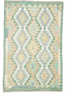 Tappeto Kilim Geometrico Verde Salvia Beige 96x146 Cm