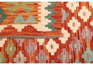 Tappeto Kilim Geometrico Arancione Avorio 104x152 Cm