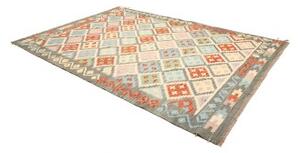 Tappeto Kilim Geometrico Grigio Multicolore 208x299 Cm