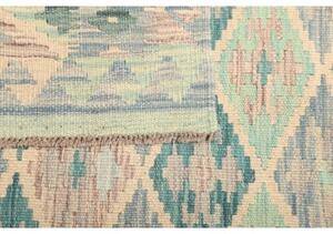 Tappeto Kilim Geometrico Verde Acqua Beige 99x141 Cm