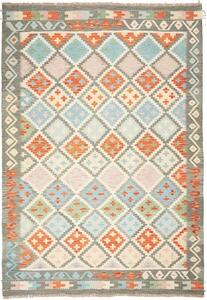 Tappeto Kilim Geometrico Grigio Multicolore 208x299 Cm