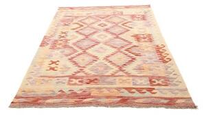 Tappeto Kilim Geometrico Beige Rosso Mattone 143x207 Cm