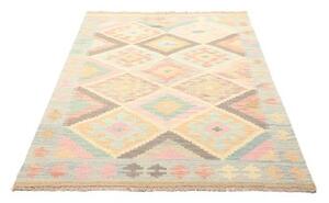 Tappeto Kilim Geometrico Celeste Beige 120x178 Cm